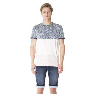 Point Zero Men's Reversed Print T-Shirt In Navy/White/Red Size M